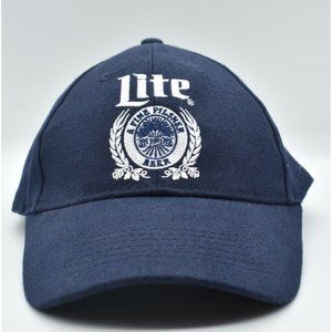 Miller Lite Vintage Logo Navy Snapback Hat Adjustable Cap Acme USA Beer Brewery